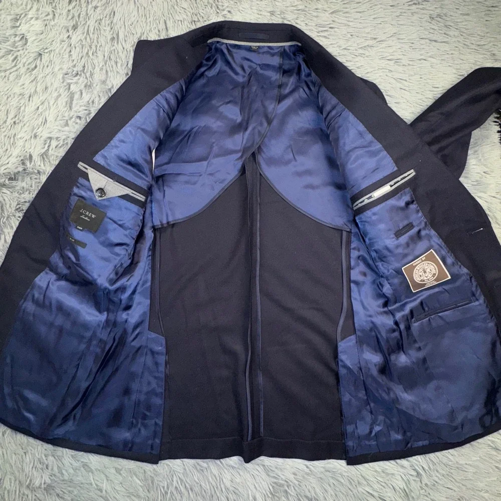 J Crew Blazer Men's 38R Ludlow Slim Fit American Woolen Navy Unstructured Jacket